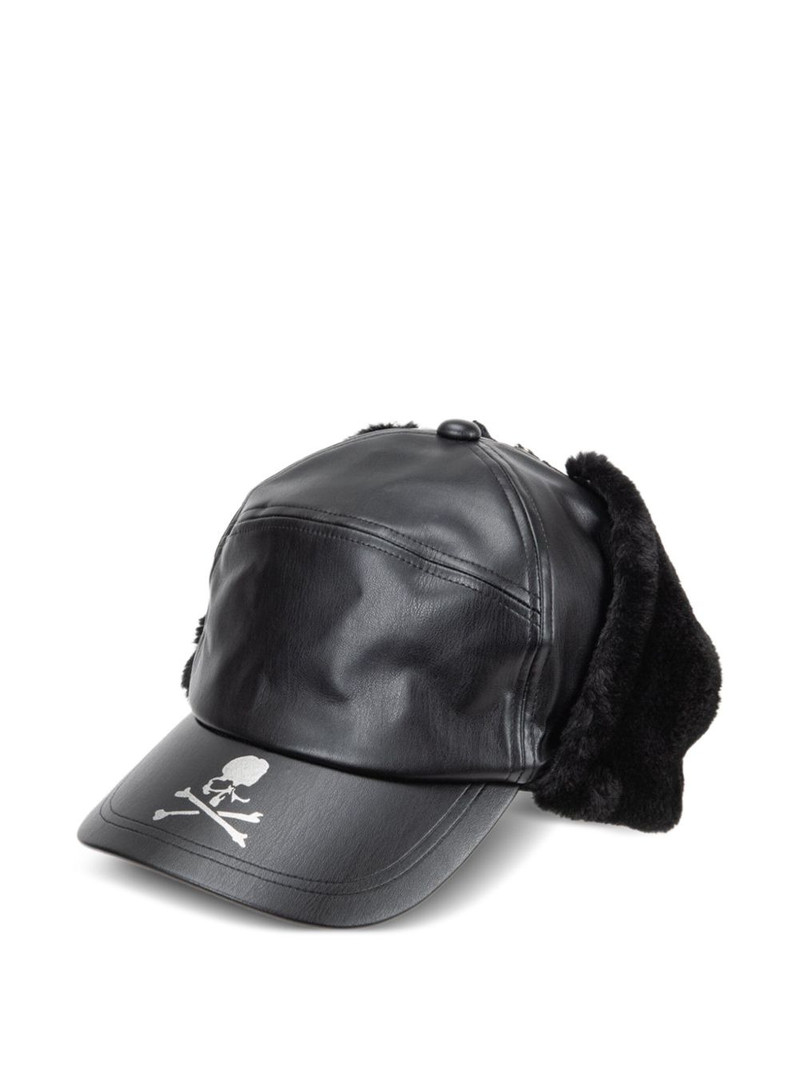 faux fur leather cap 1