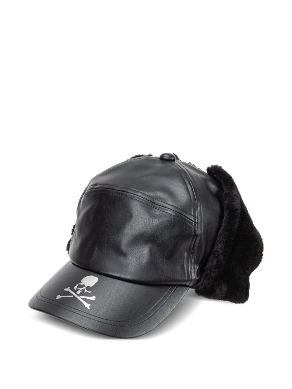 faux fur leather cap - 1