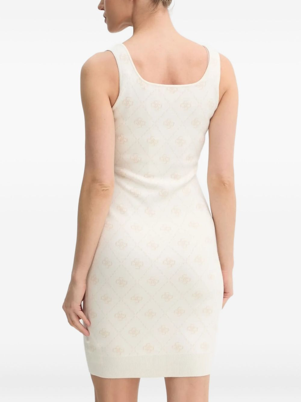 logo-pattern sleeveless mini dress - 2