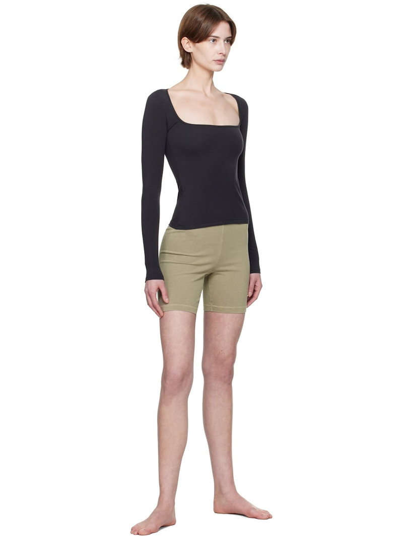 SKIMS Black Cotton Jersey Scoop Neck Long Sleeve T-shirt outlook