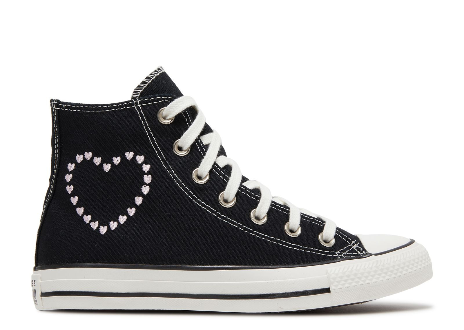 WMNS CHUCK TAYLOR ALL STAR HIGH 'EMBROIDERED HEARTS - BLACK' - 1