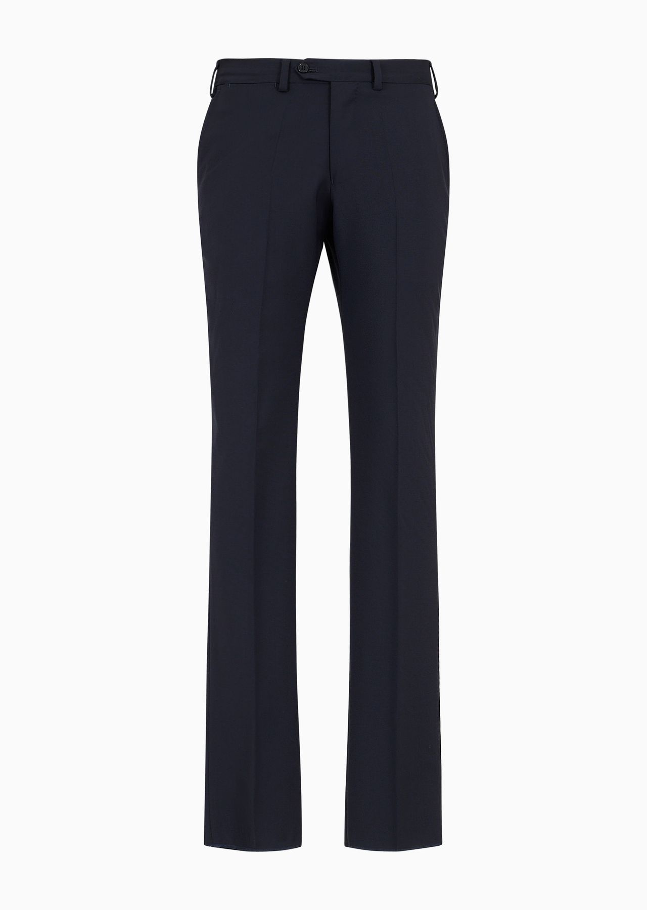 Trousers with off-centre waistband in natural stretch tropical light wool - 1