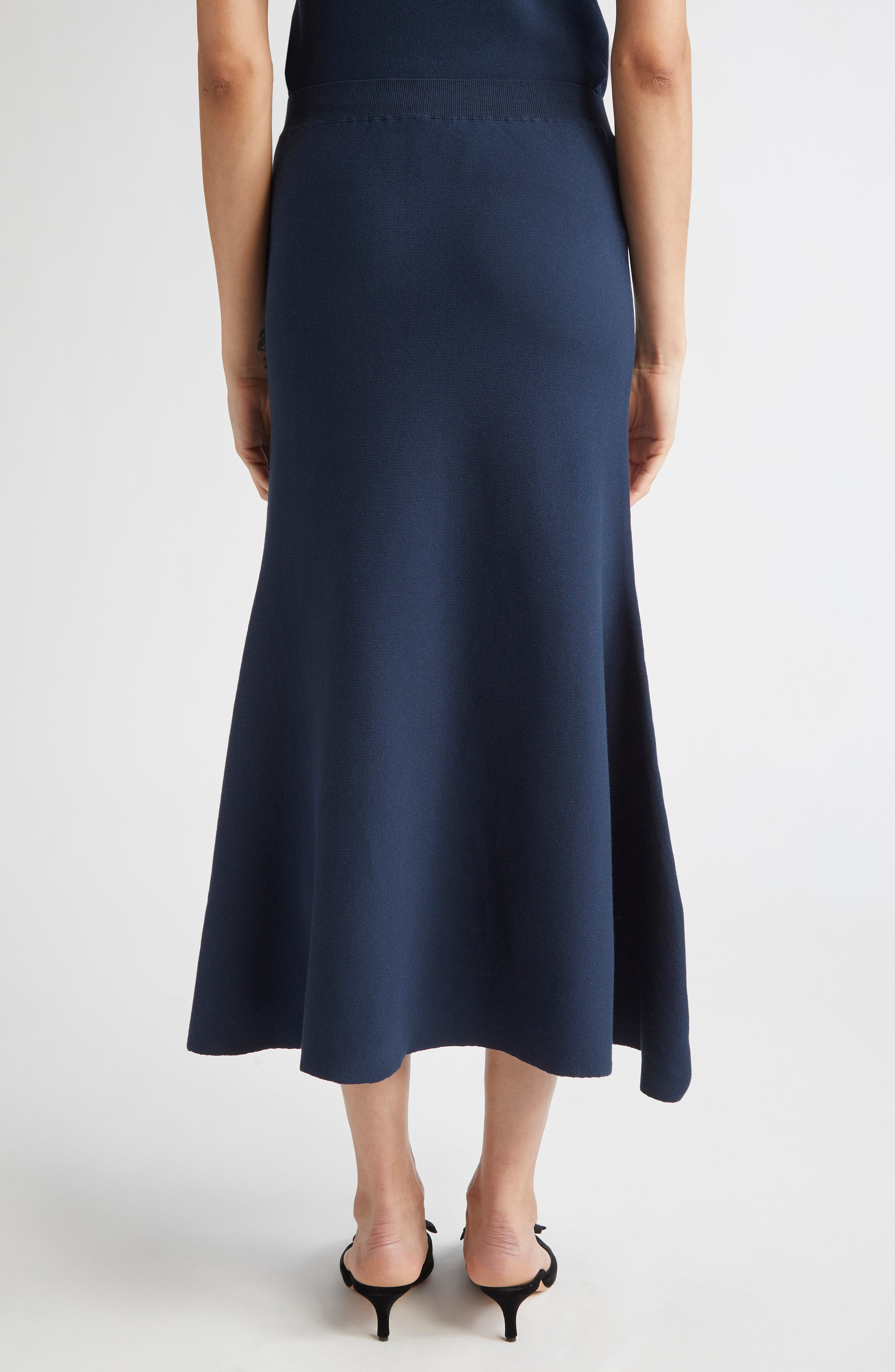 Erdem Etching Jacquard A-Line Knit Midi Skirt in Cyanotype Etching Navy at Nordstrom - 3