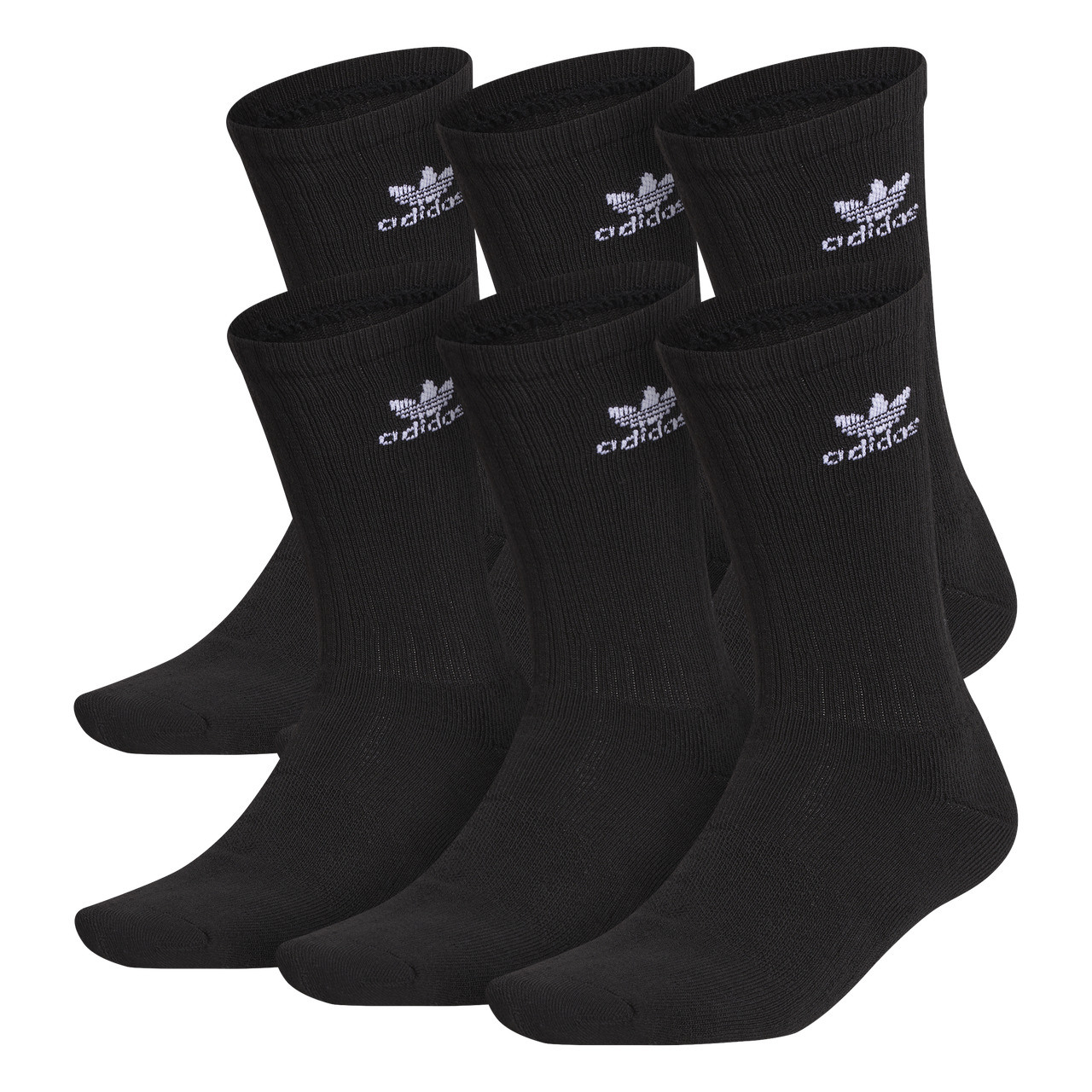 adidas Originals Mens adidas Originals Trefoil 6 Pack Crew Socks - 1