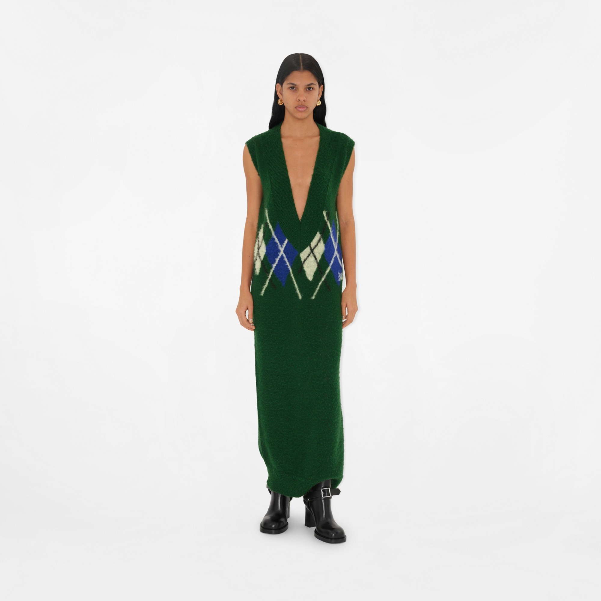 【関税＆送料込み】Burberry Argyle Motif Dress Burberry Argyle Wool Dress | REVERSIBLE