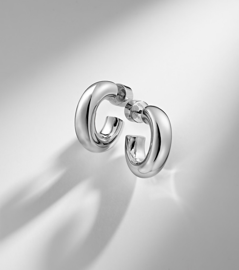 Samira Micro rhodium-plated hoop earrings 5