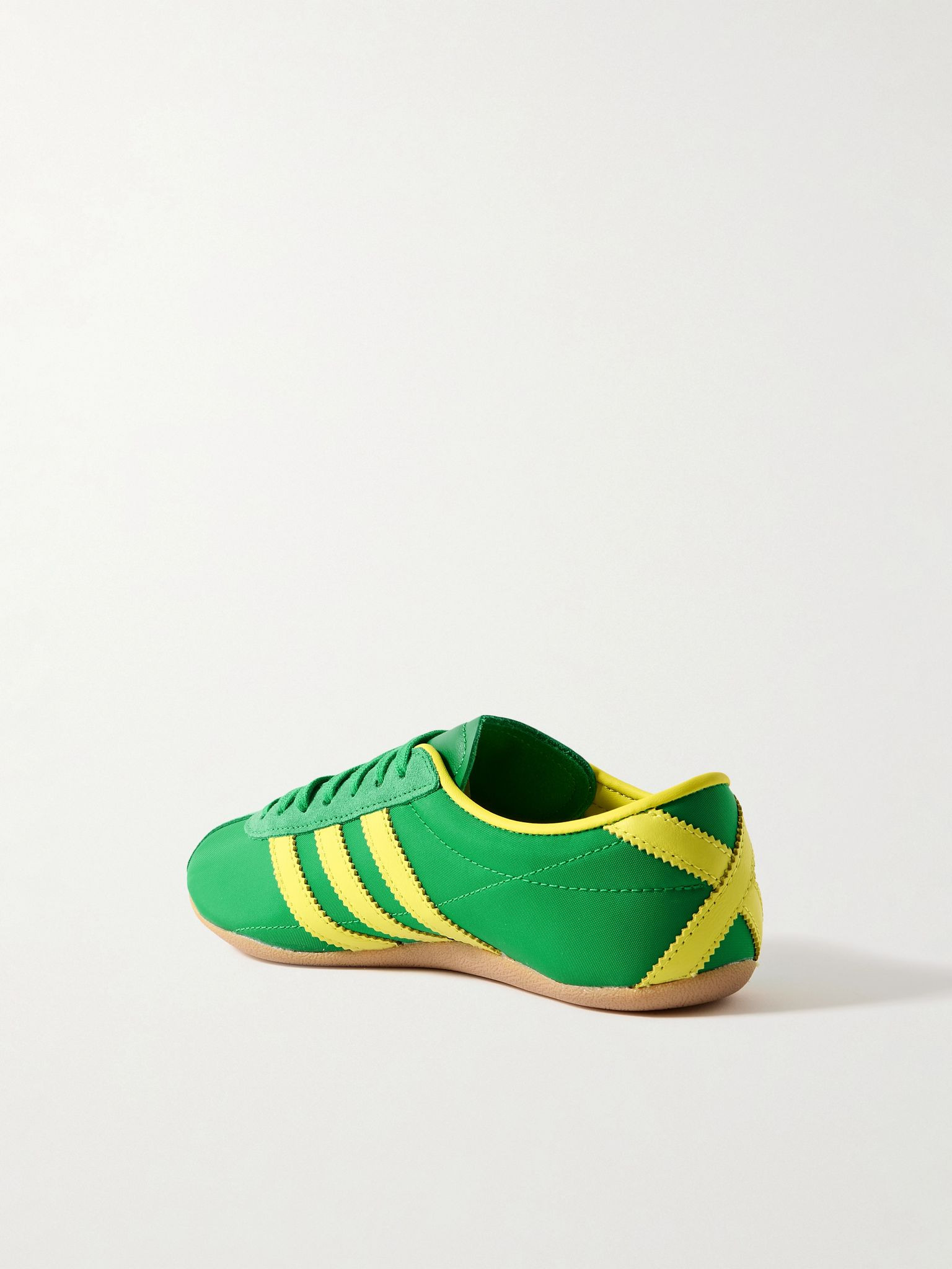 Tokyo leather and suede-trimmed mesh sneakers Green - 3