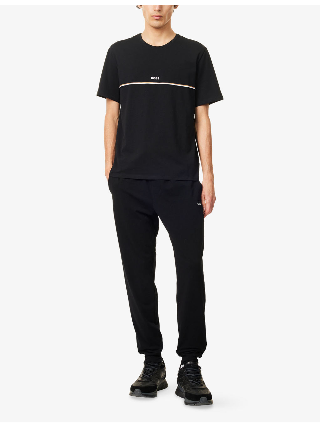 Unique Ribbed-Cuffs Stretch-Cotton Jogging Bottoms - 2