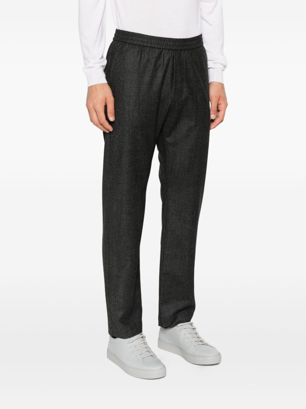 elastic-waistband cotton trousers - 3
