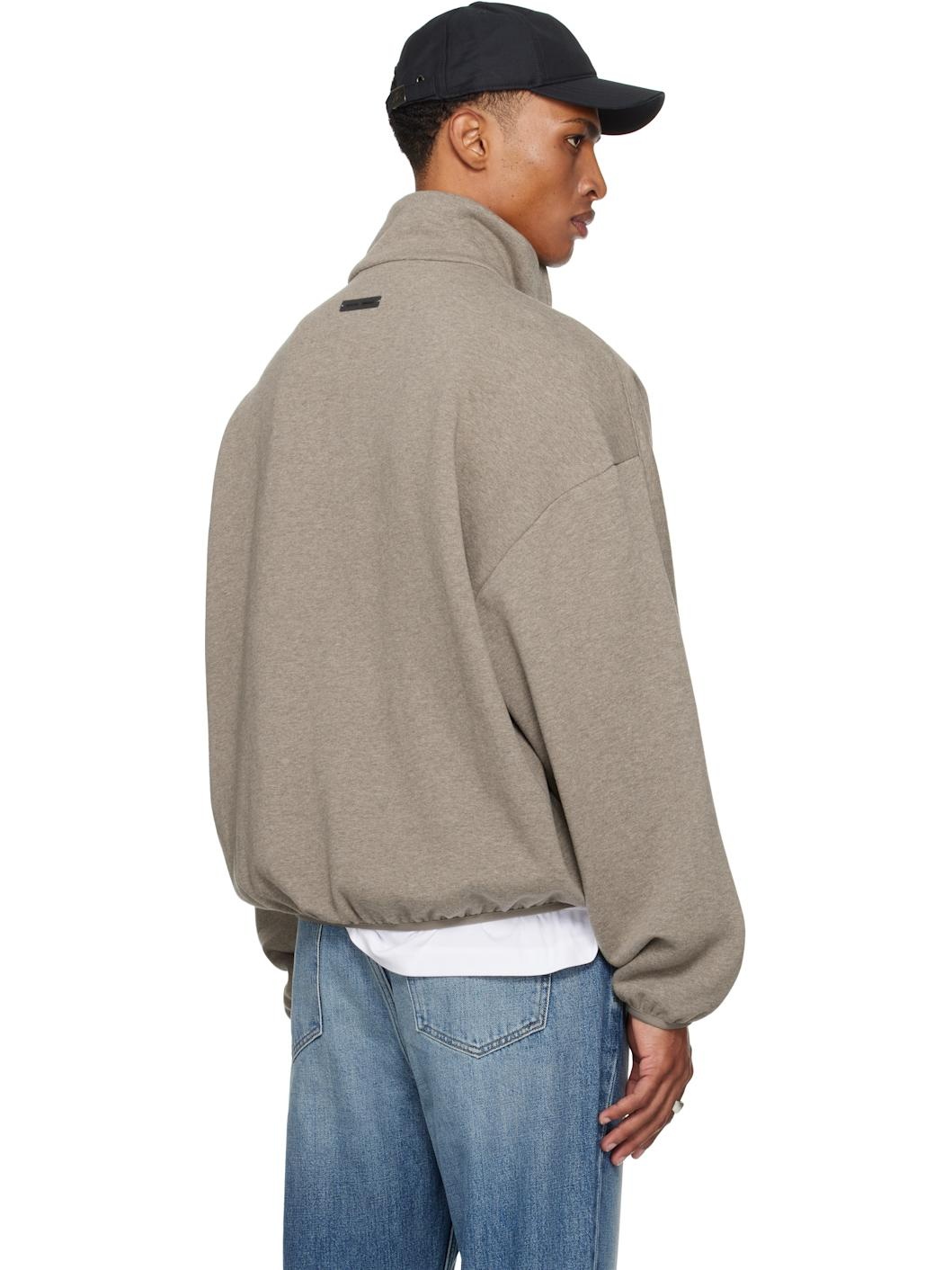 Brown Modern Fit Fleece Track Jacket - 3
