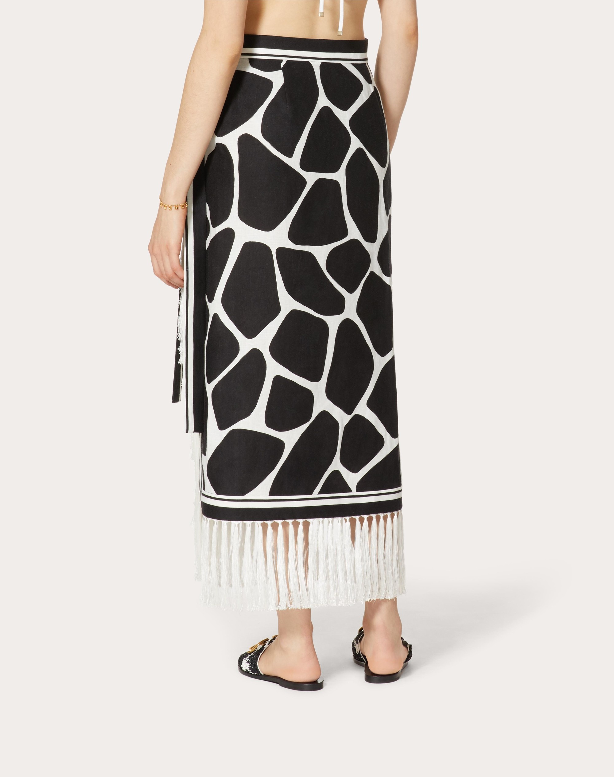 LINEN SKIRT WITH GIRAFFA RE-EDITION PRINT - 4
