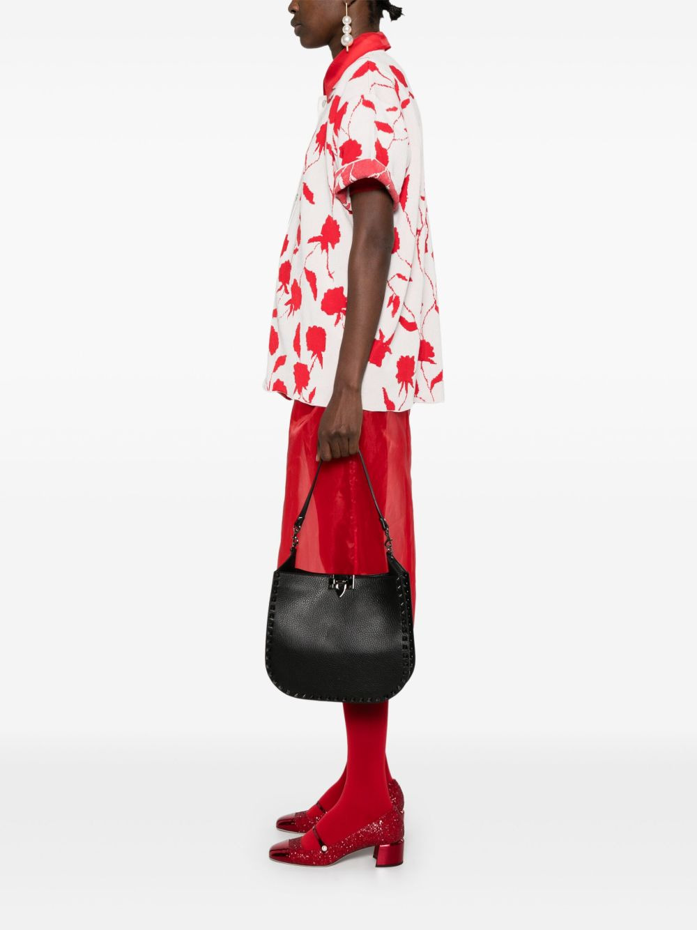 Valentino Garavani Rockstud leather hobo bag - 5