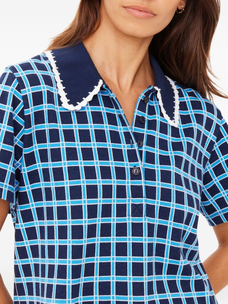 Clubhouse Dom checked crochet-trim polo shirt 6