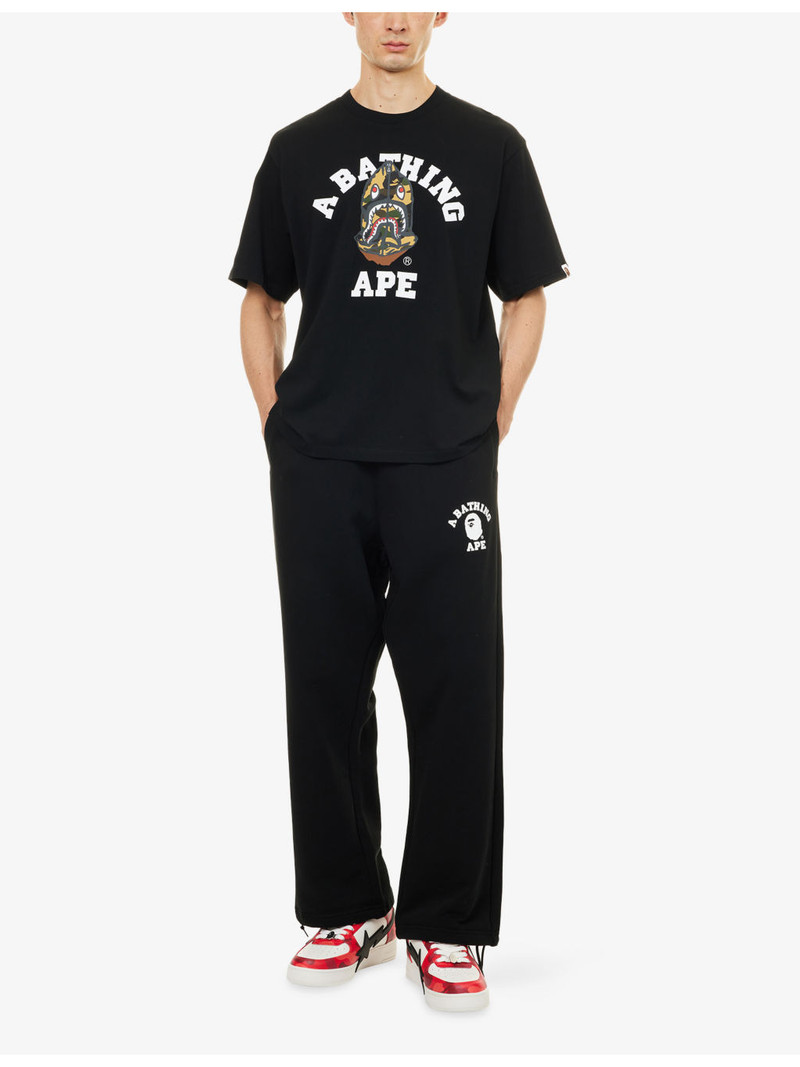 A BATHING APE® Bape College Cotton Jogging Bottoms outlook
