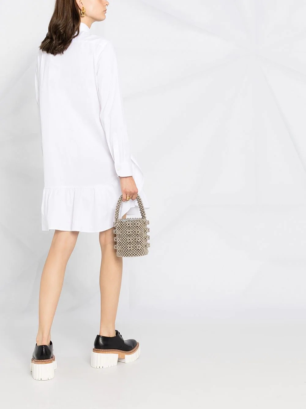 peplum-hem shirt dress - 6