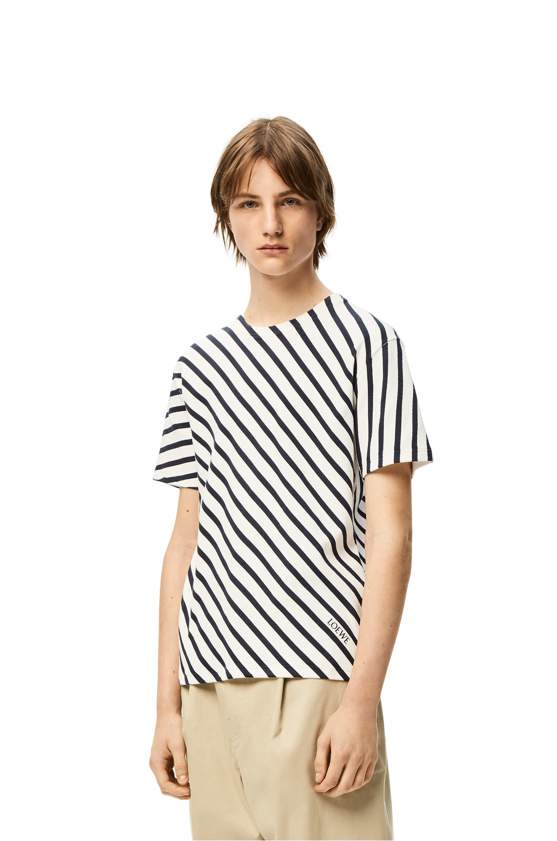 Diagonal stripe T-shirt in cotton - 3