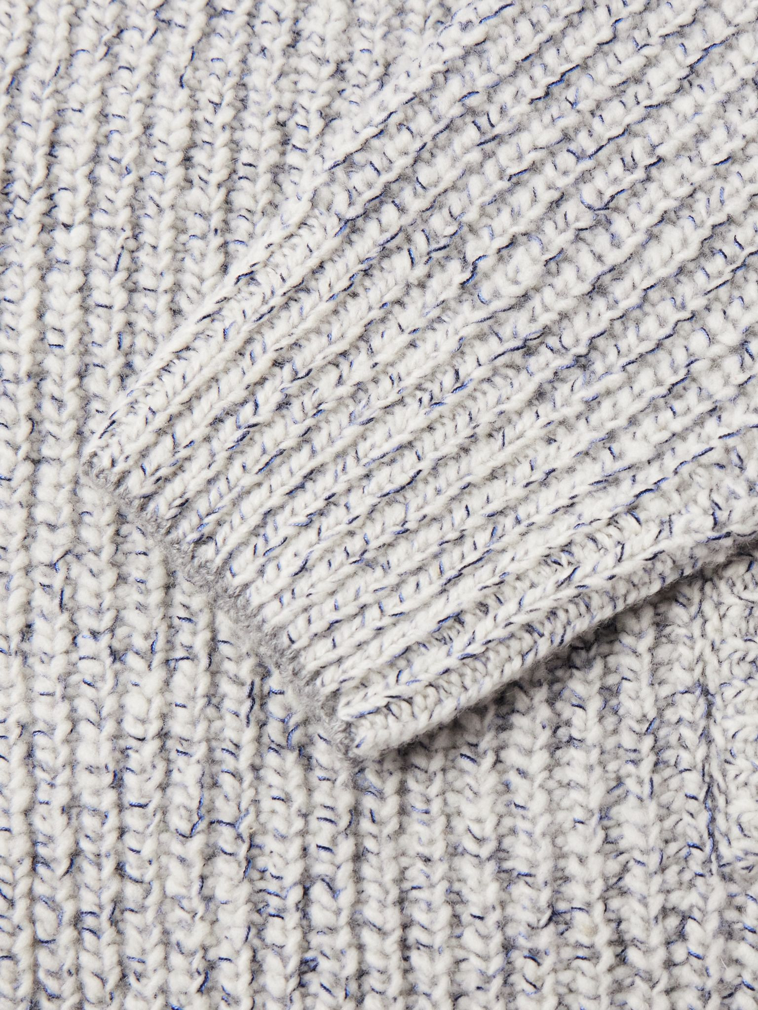 Ribbed Wool, Silk and Cashmere-Blend Zip-Up Cardigan Ecru - 5