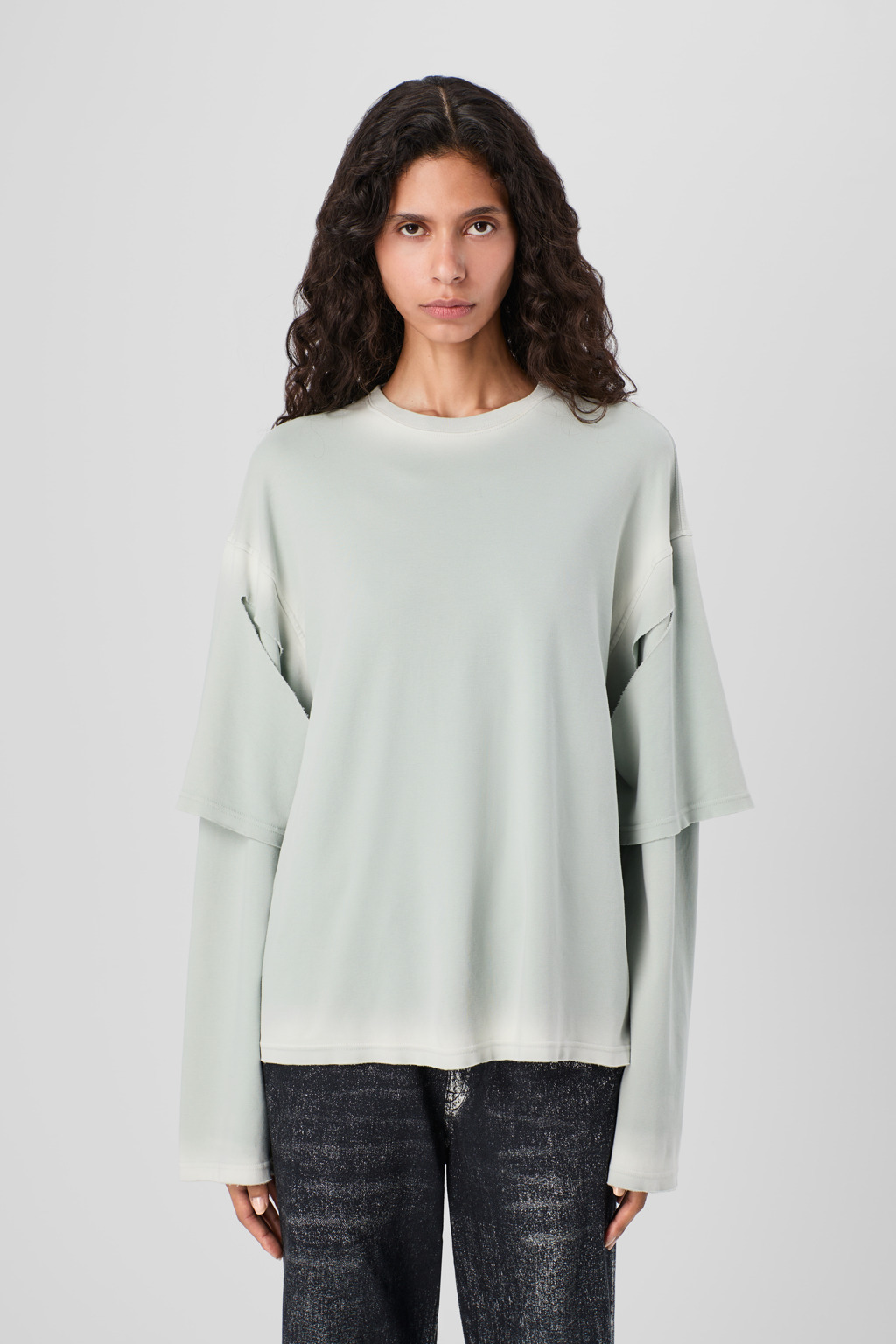 Faded gray organic cotton long sleeve T-Shirt - 2