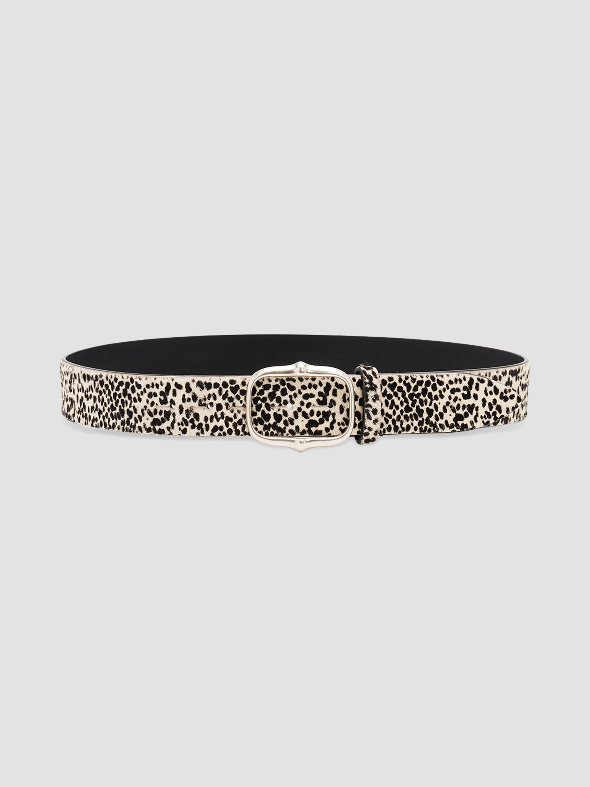 Women's Holis Spotted Calf-Hair Belt - Chalk Black Silver - 1