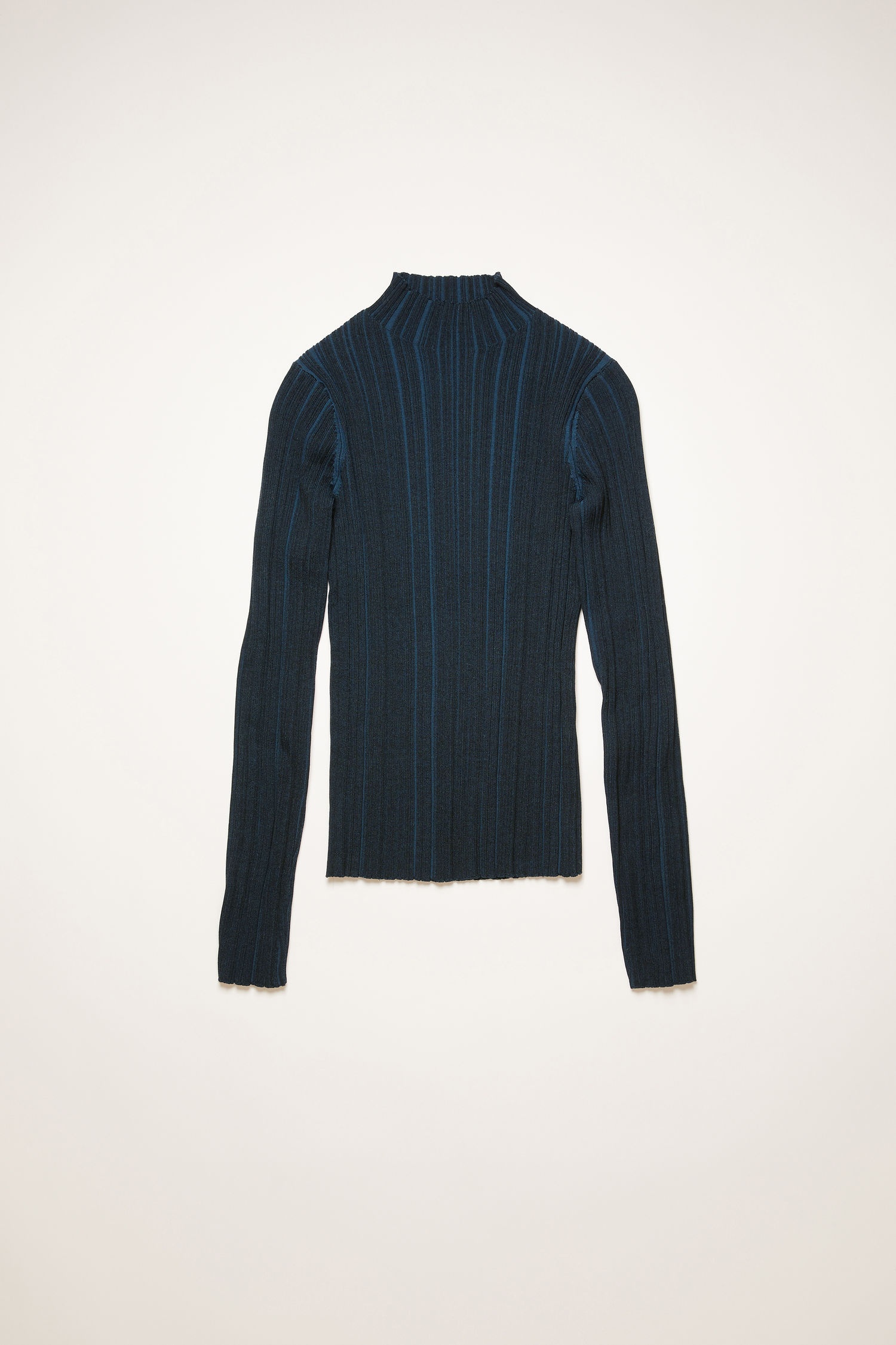 Mock neck ribbed sweater midnight blue - 1