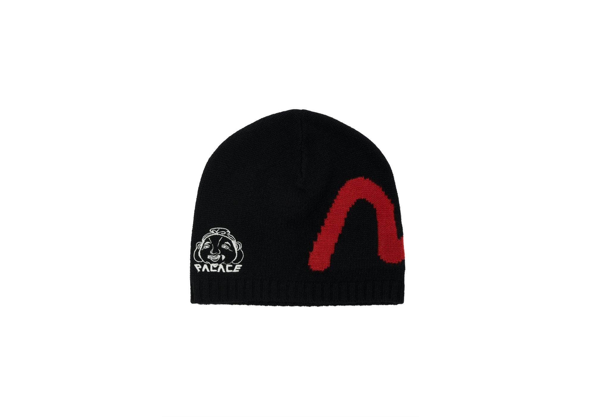 PALACE EVISU SEAGULL GODHEAD BEANIE BLACK - 1