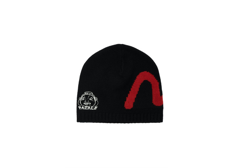 PALACE EVISU SEAGULL GODHEAD BEANIE BLACK - 1