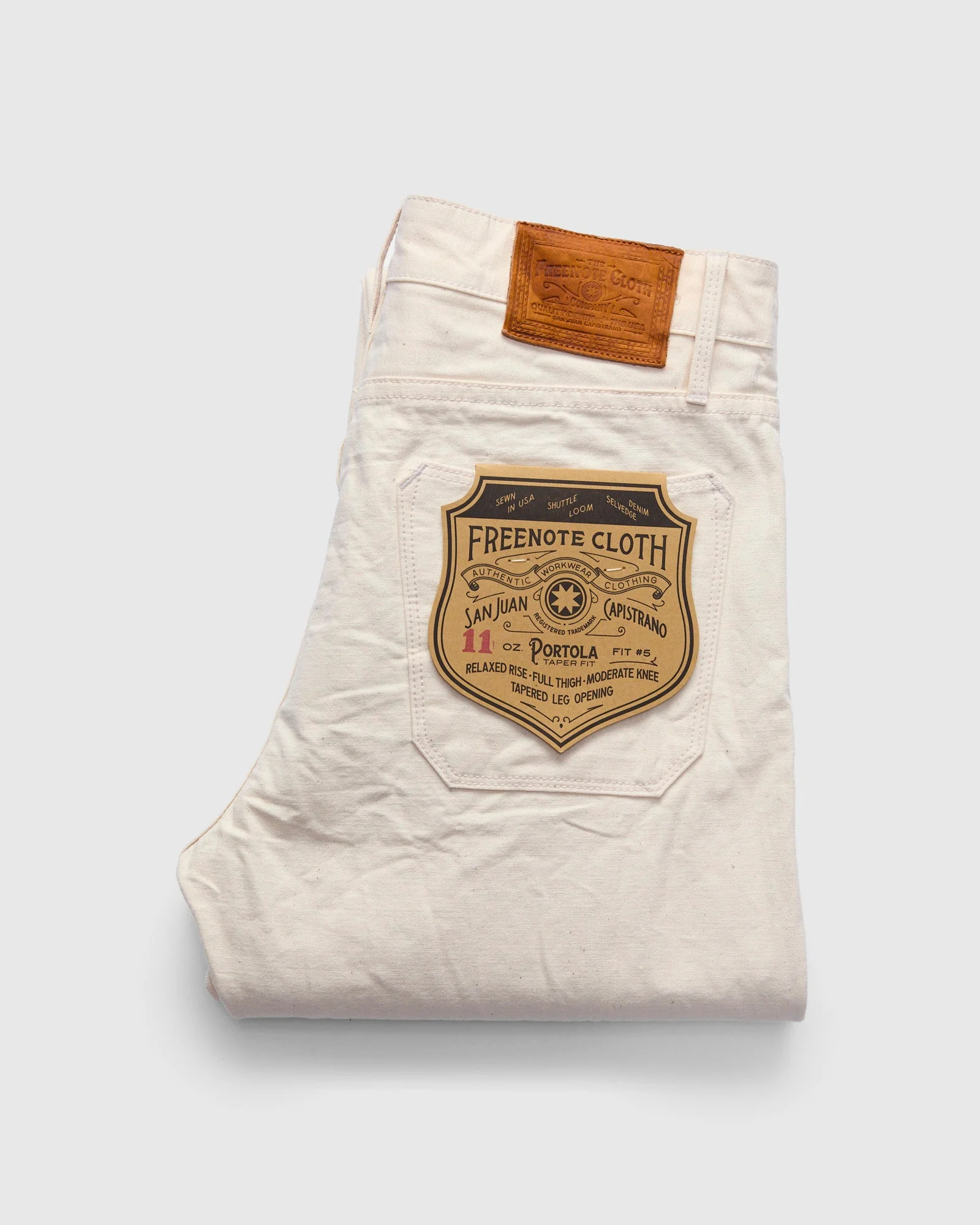 "Natural Rinsed Portola" 11oz Selvedge Canvas Pant - Tapered Fit - 1