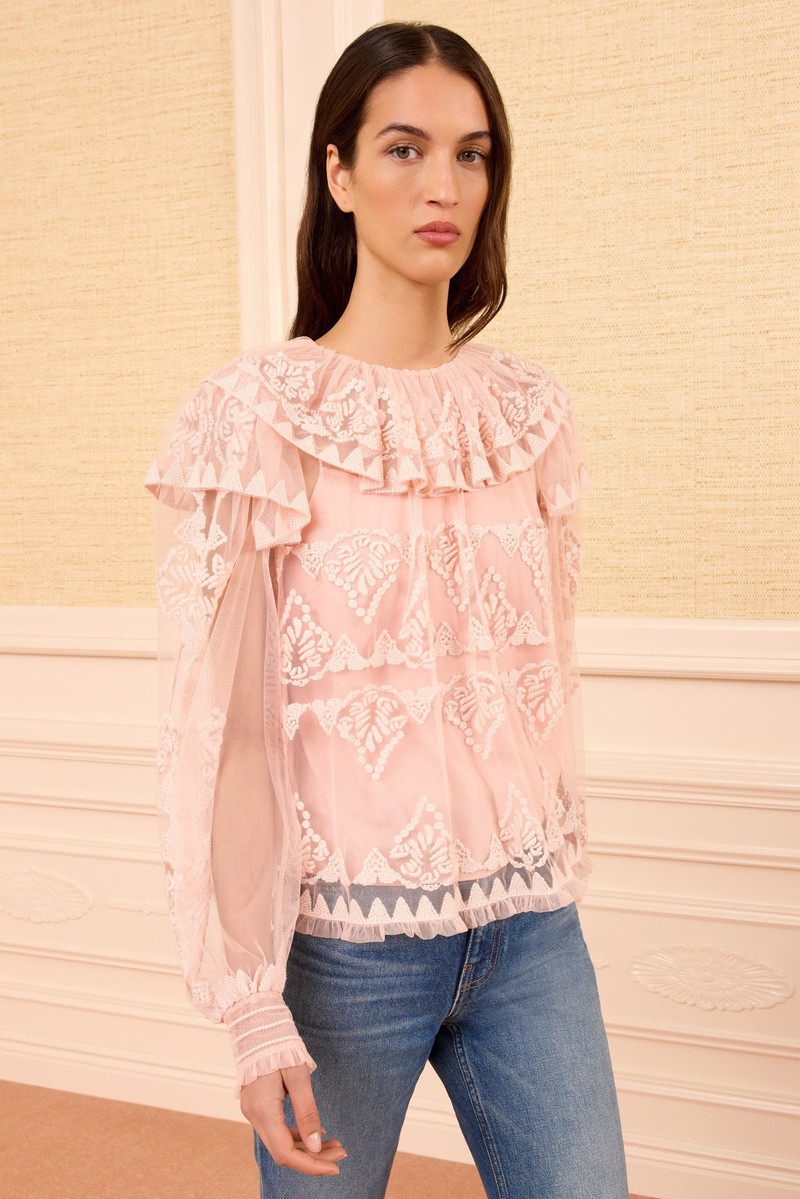 ULLA JOHNSON Ivy Tulle Blouse outlook