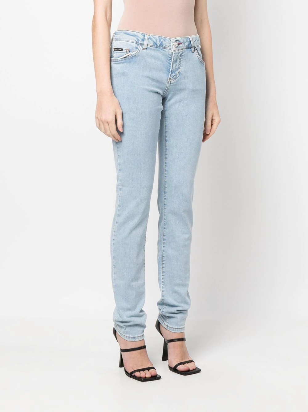 light-wash slim-cut jeans - 3