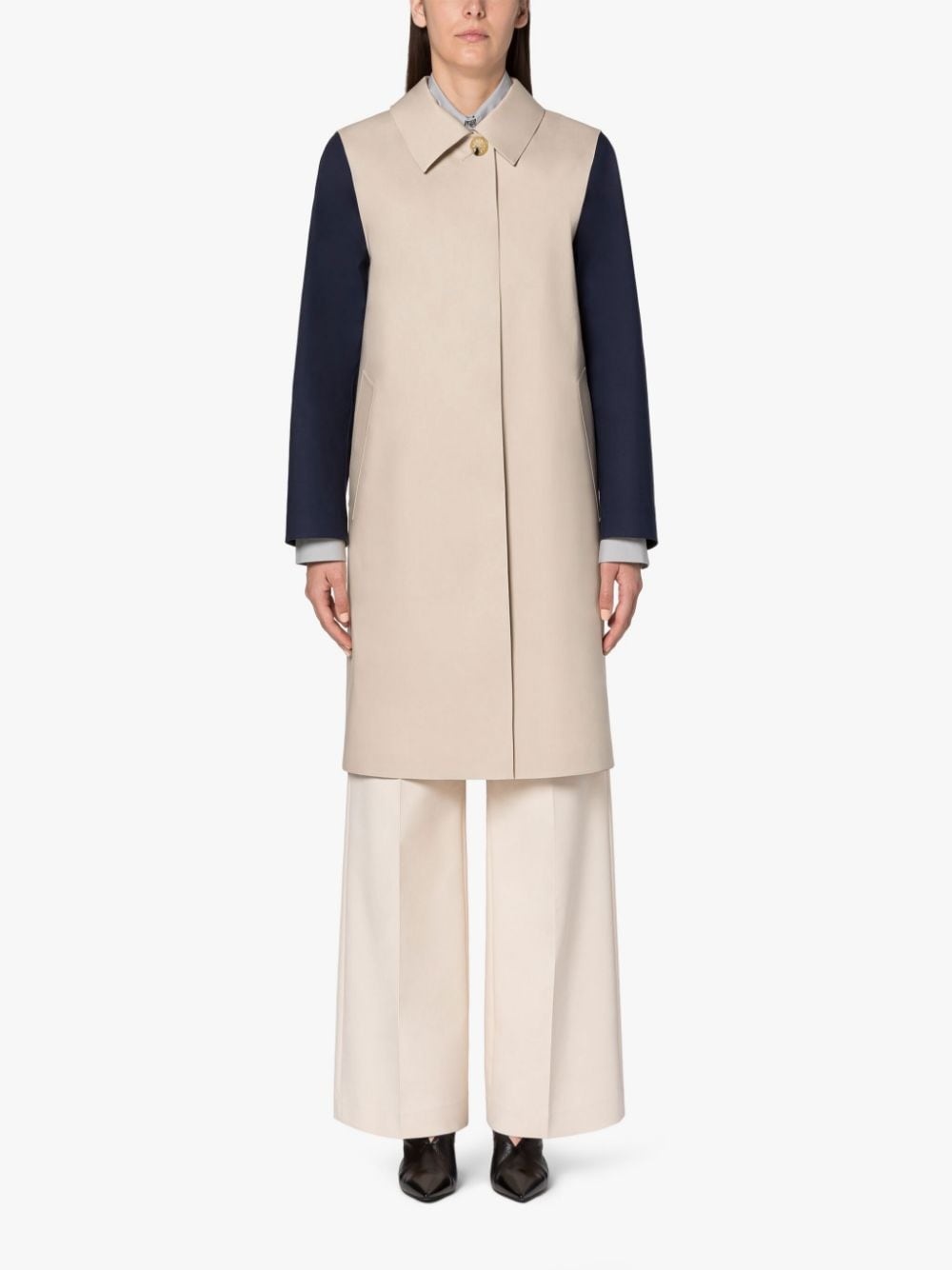 BANTON PUTTY BONDED COTTON COLOUR BLOCK COAT - 3