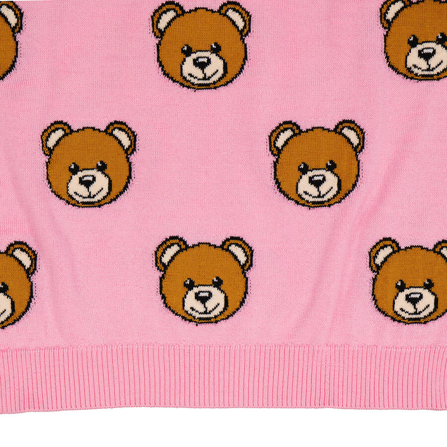 Moschino Ladies Fantasia Rosa Allover Teddy Bear Wool Skirt - 7