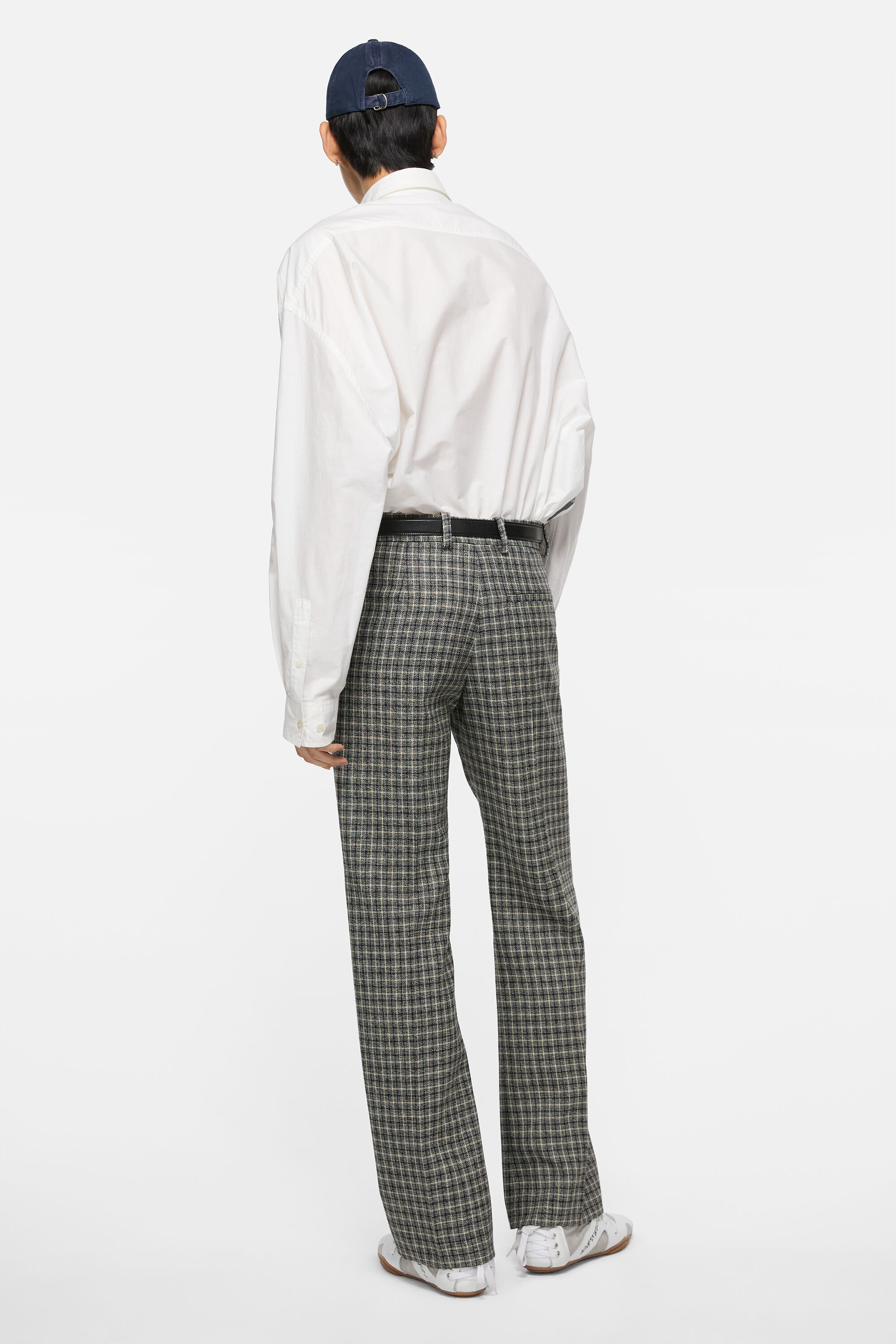 Wool check trousers - Black/white - 3