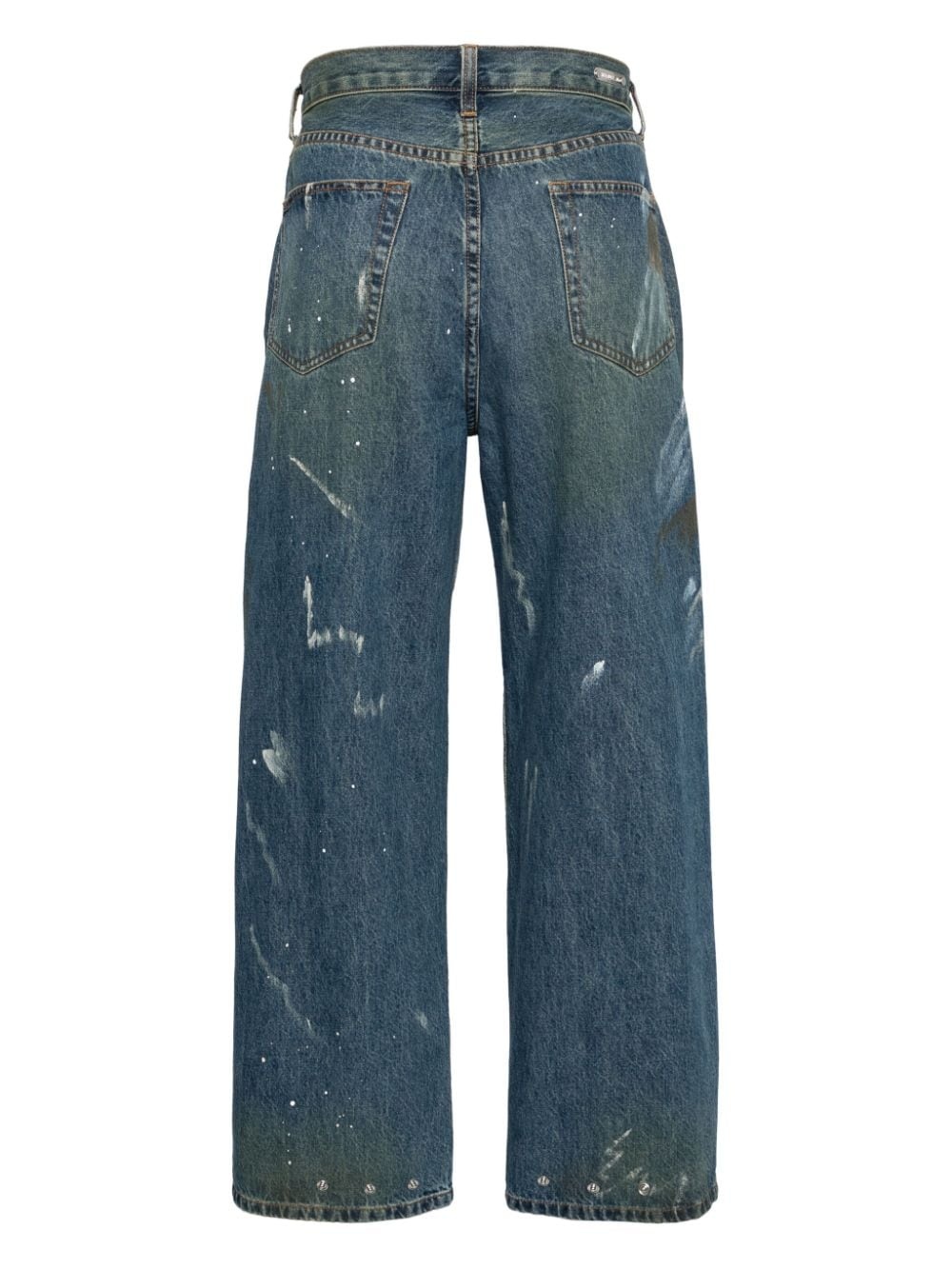 painted wide leg jeans - 2
