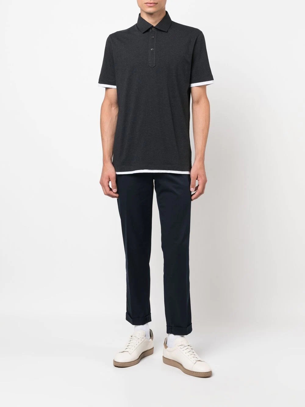 layered polo shirt - 2