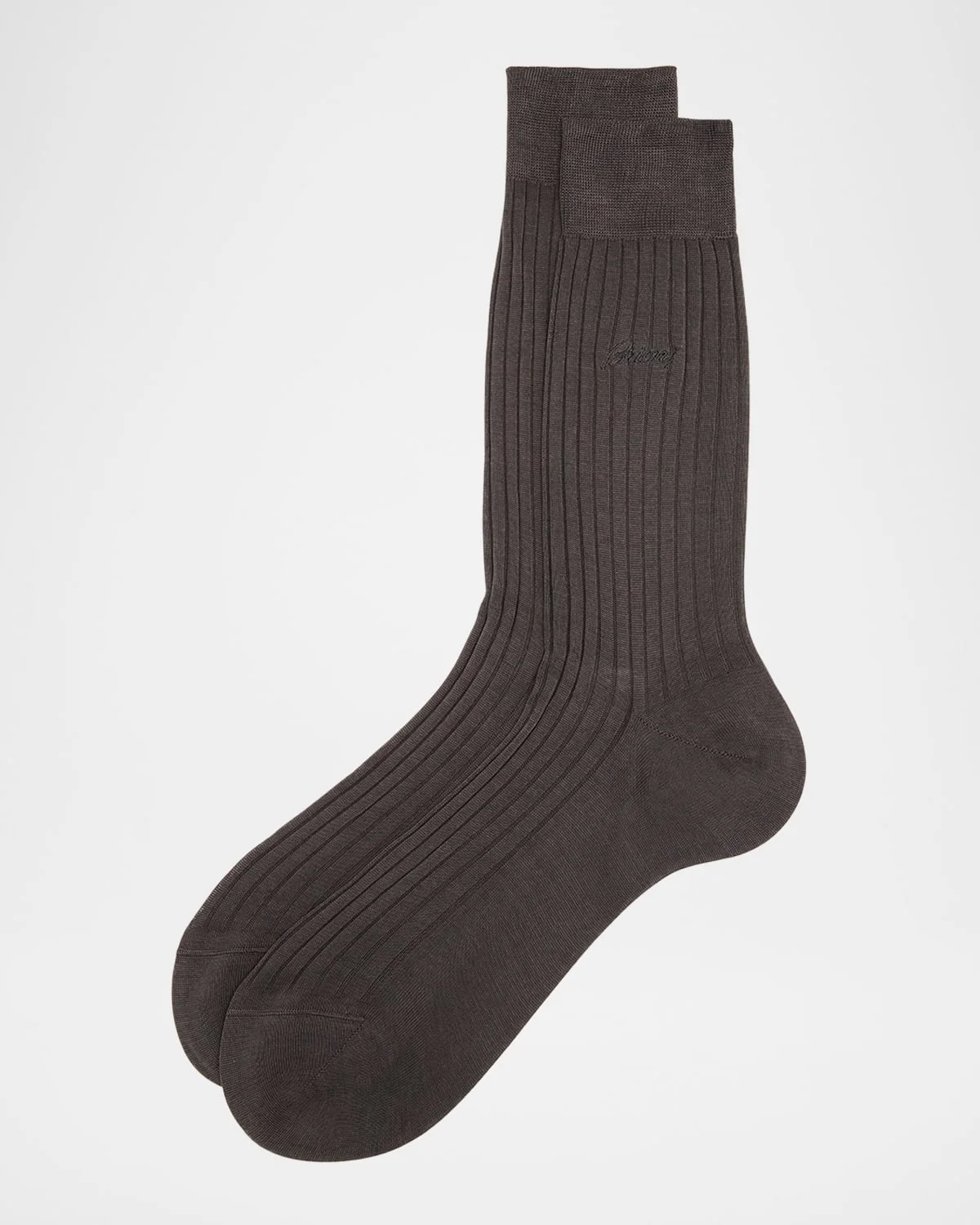 Men's Ribbed Cotton Crew Socks - 1