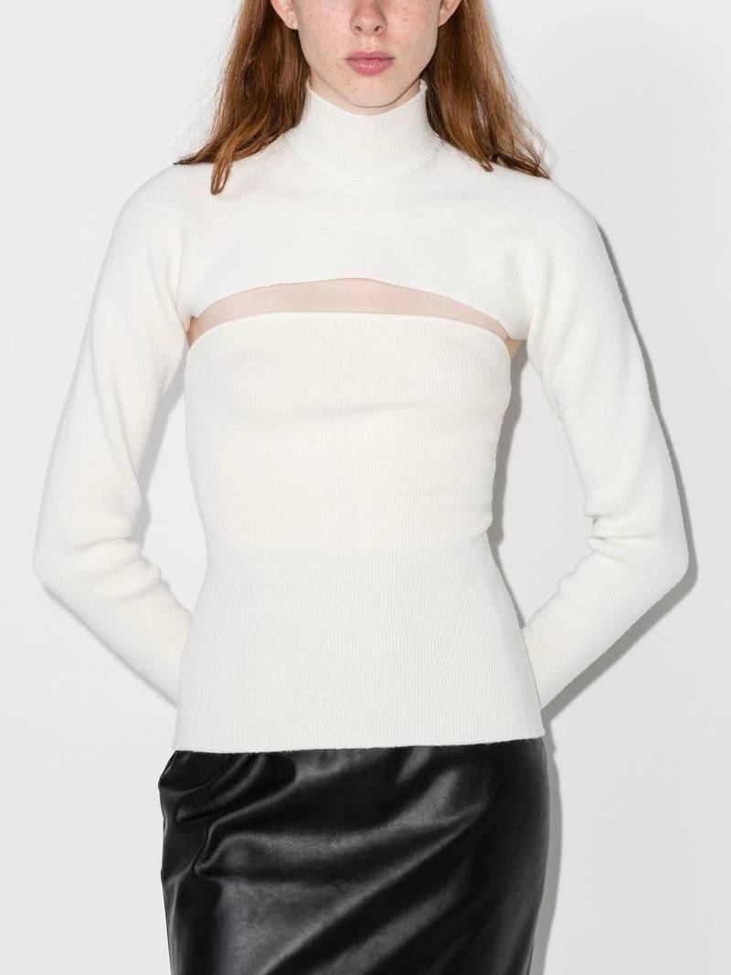 TOM FORD cut-out virgin wool-blend jumper outlook