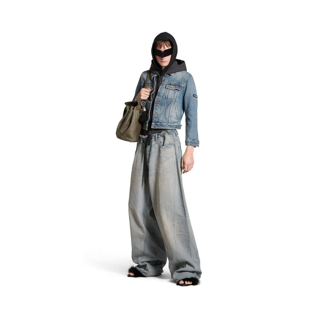 Women's Patched Denim Jacket in Blue/grey - 2