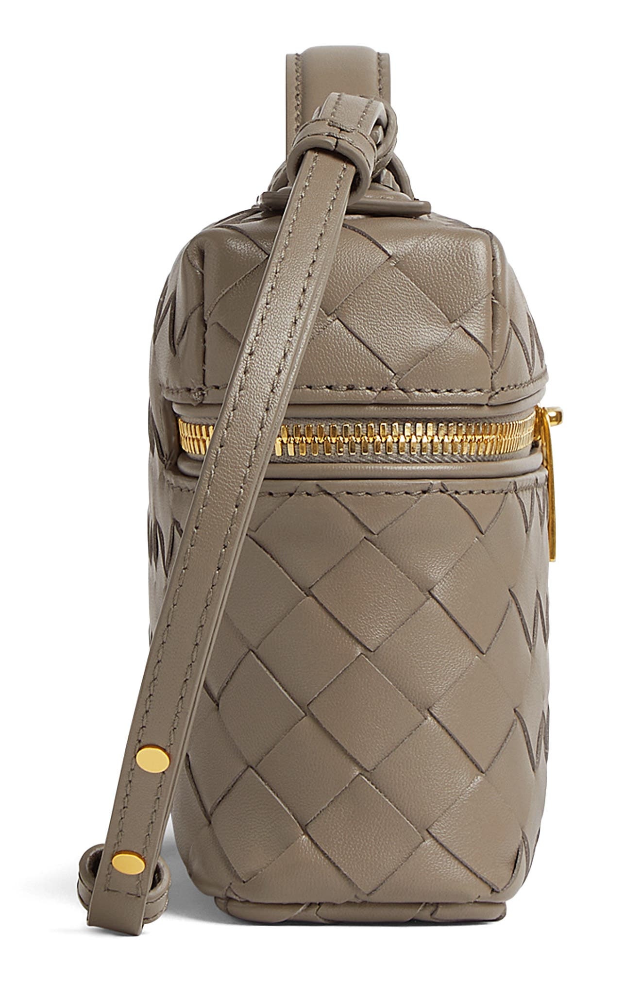 Bottega Veneta Intrecciato Leather Convertible Vanity Case in 2817 Limestone-Gold at Nordstrom - 6