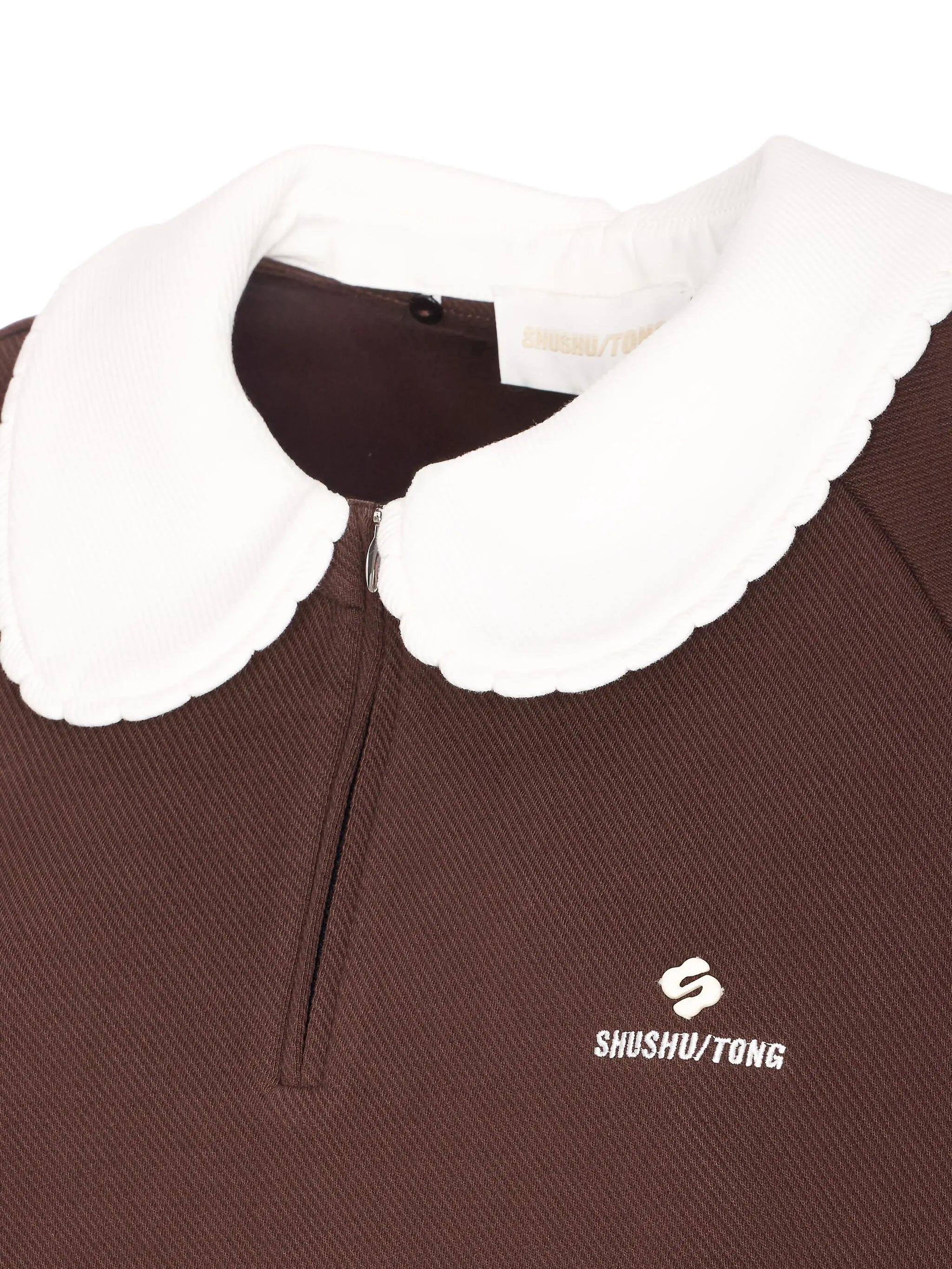 Shushu/tong Logo-embroidery Zip-collar Sweatshirt - 2