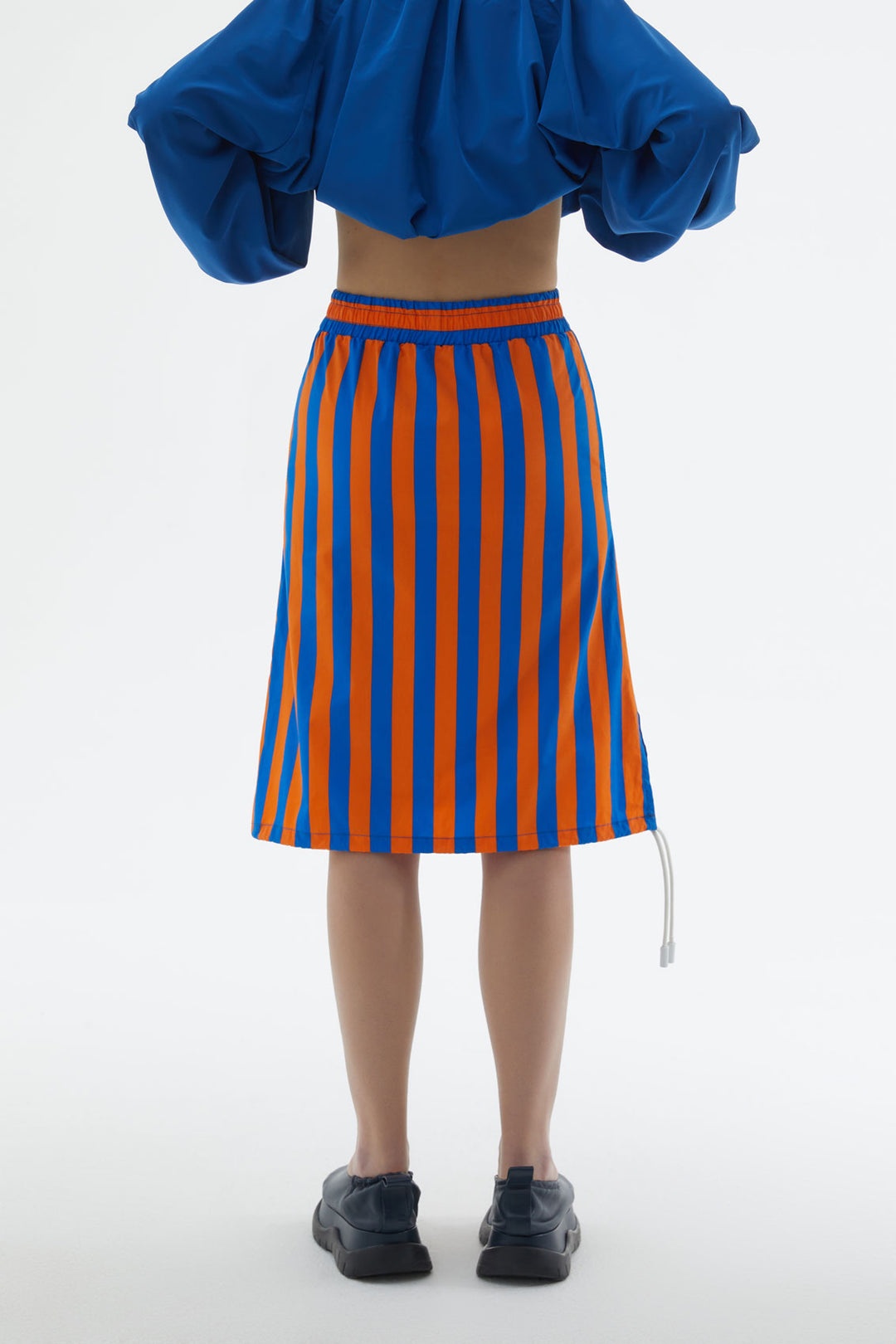 ELASTIC SKIRT WITH ORANGE & BLUE STRIPES - 4