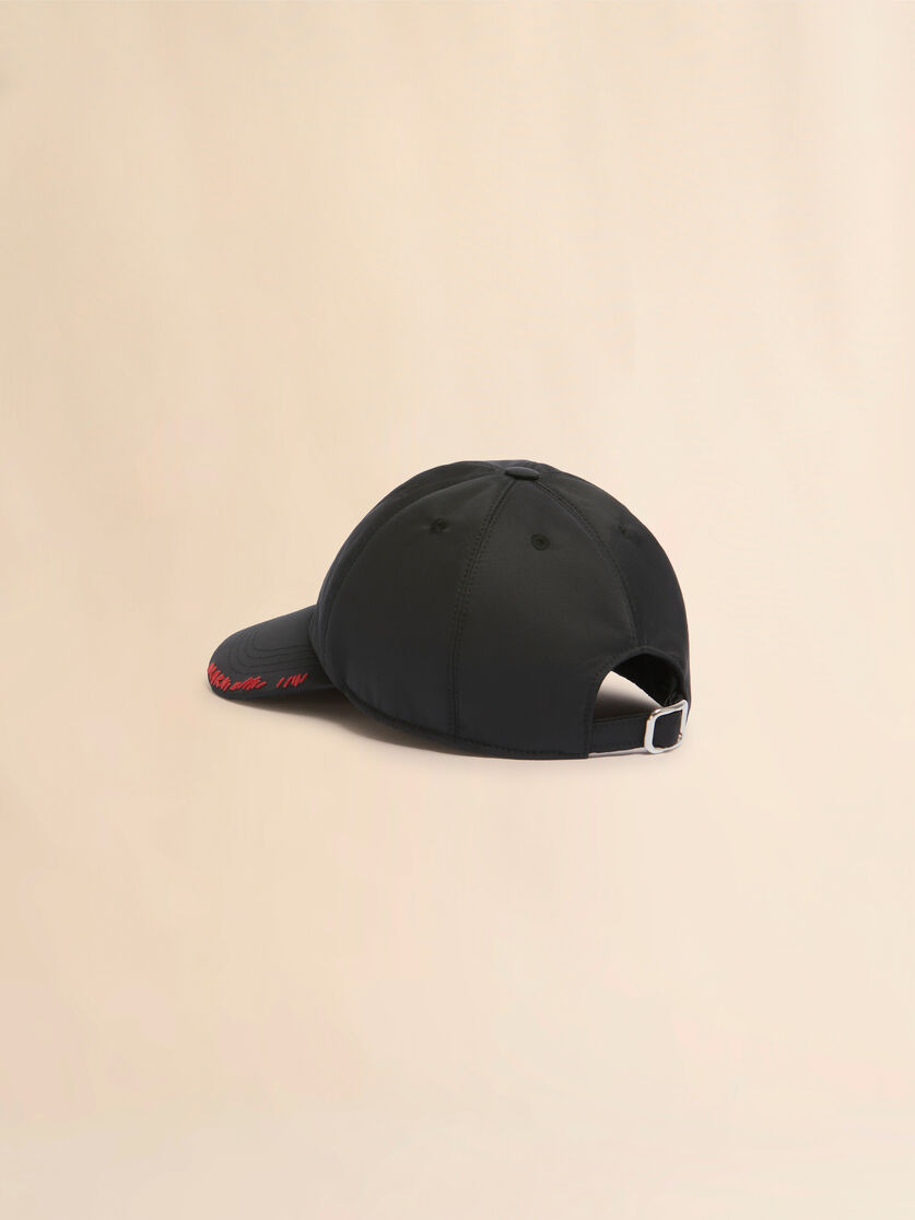 BLACK TAFETTA BASEBALL CAP WITH MARNI MENDING - 3