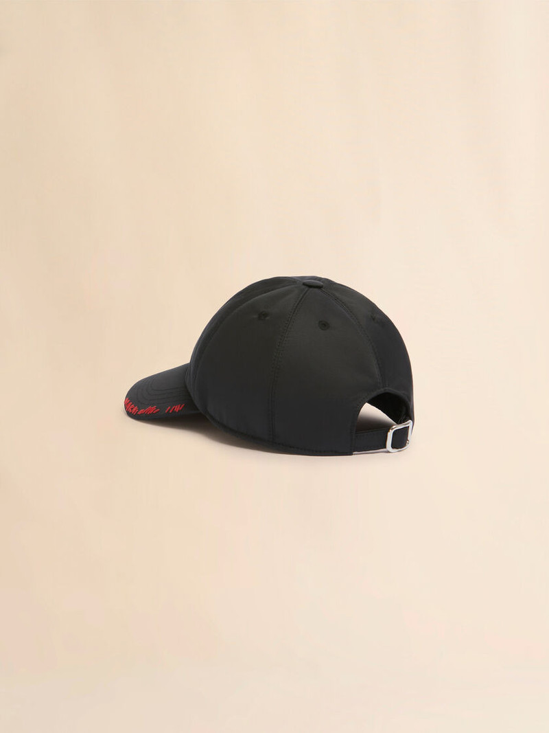 BLACK TAFETTA BASEBALL CAP WITH MARNI MENDING 3