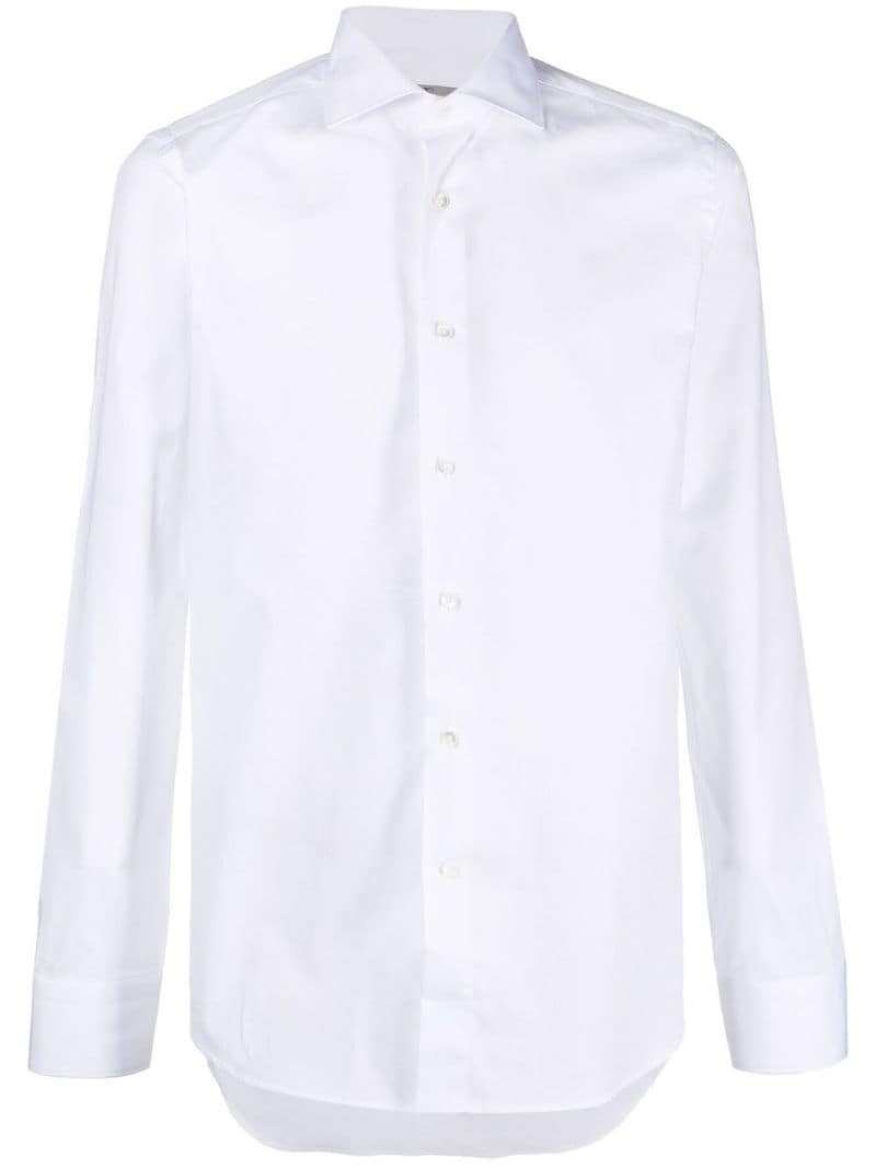 spread collar cotton shirt - 1