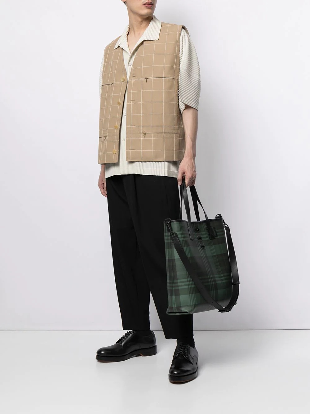 Bryn tartan-check tote bag - 2