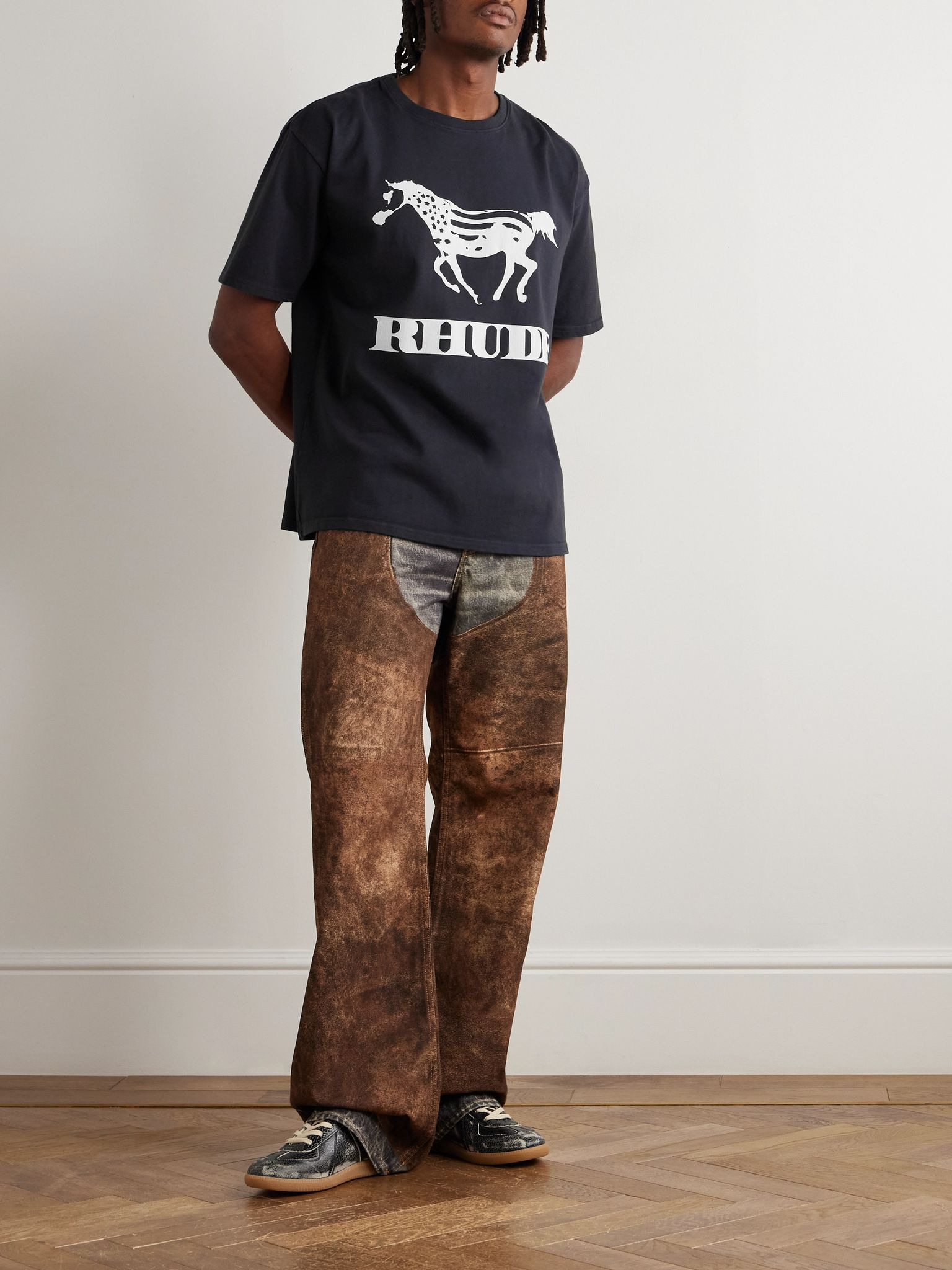 Dinero Logo-Print Cotton-Jersey T-Shirt Black - 2