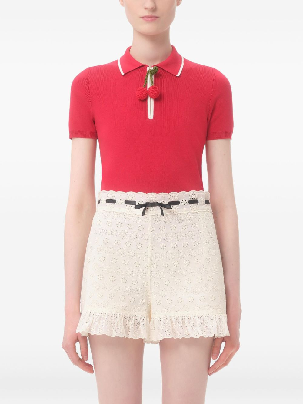 Cherry-charm polo top - 3
