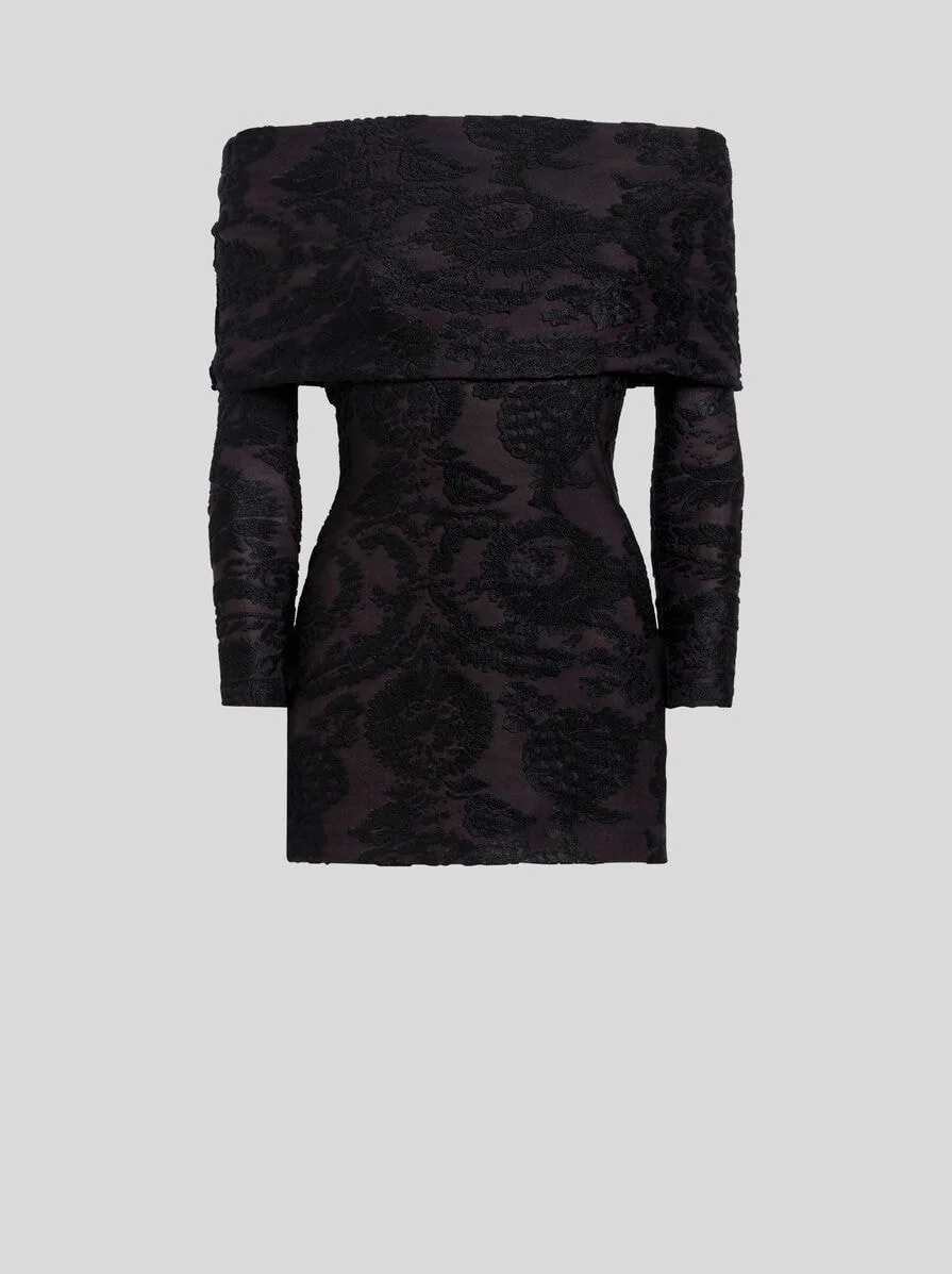 SWEATER IN CHENILLE JACQUARD WITH PAISLEY FOLIAGE MOTIF - 1