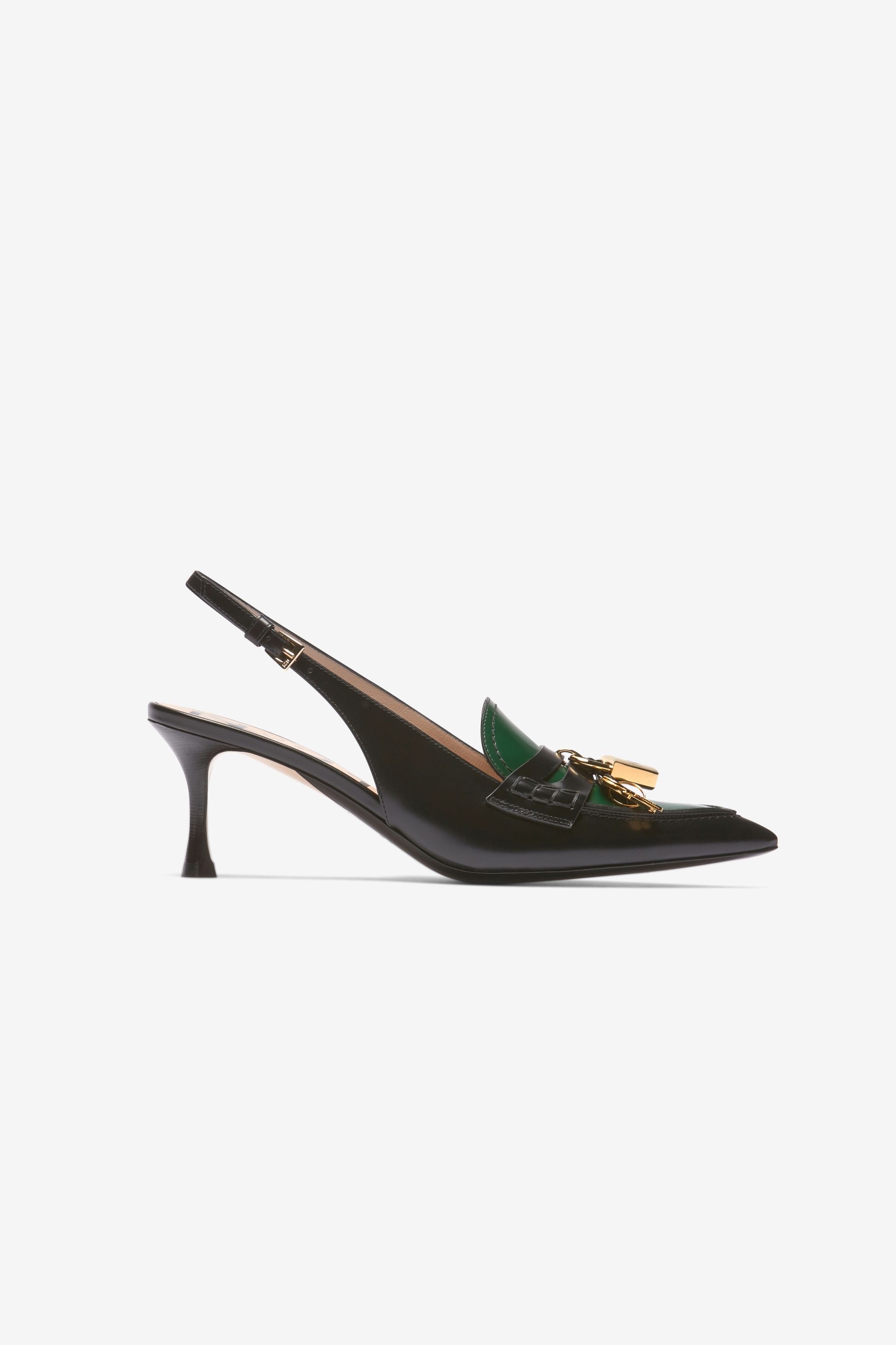 LOCK-EMBELLISHED SLINGBACK PUMPS - 1