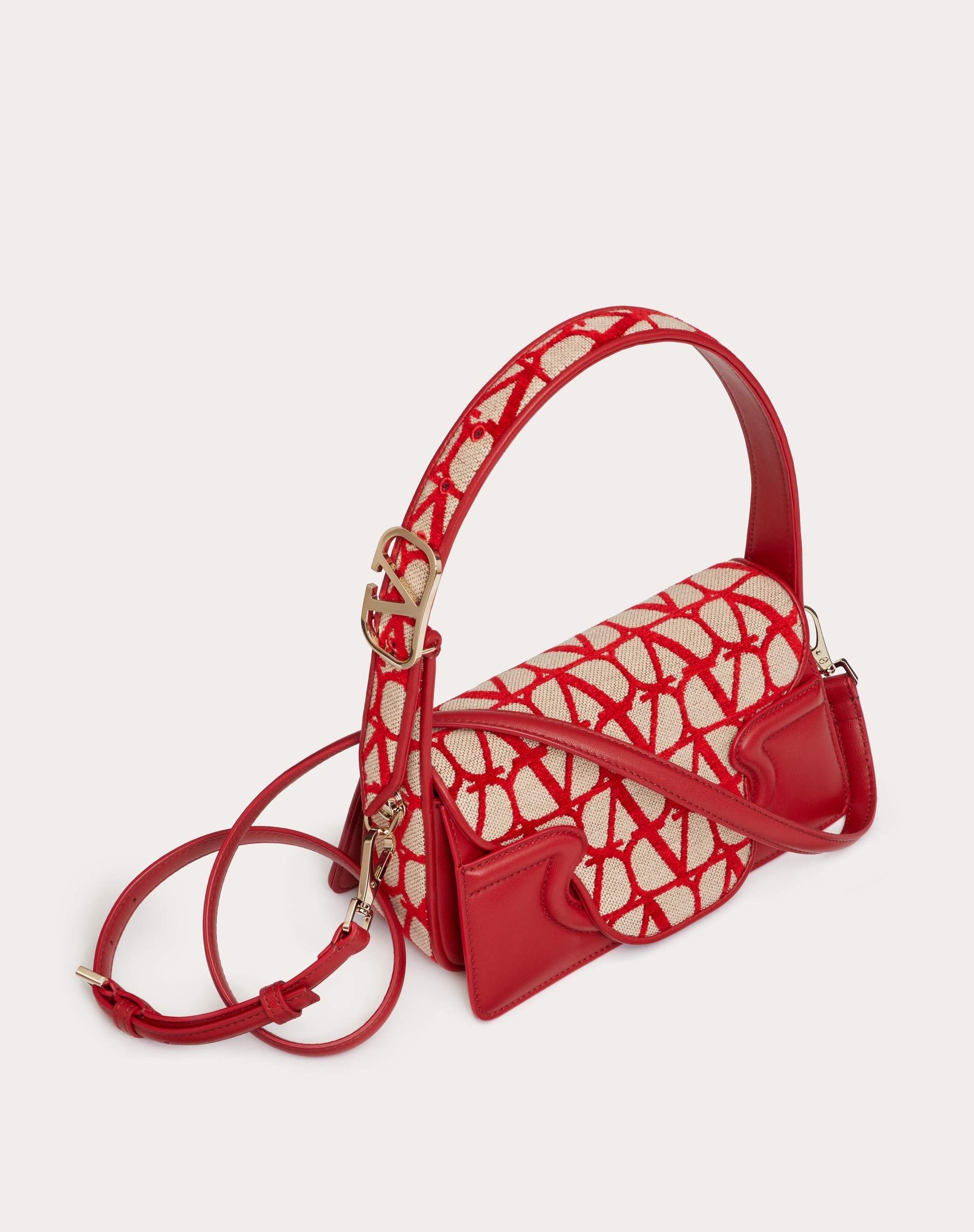 【VIP SALE】VALENTINO SMALL LA PETITE DEUXIEME SHOULDER BAG Valentino SMALL LA PETITE DEUXIEME SHOULDER BAG IN TOILE