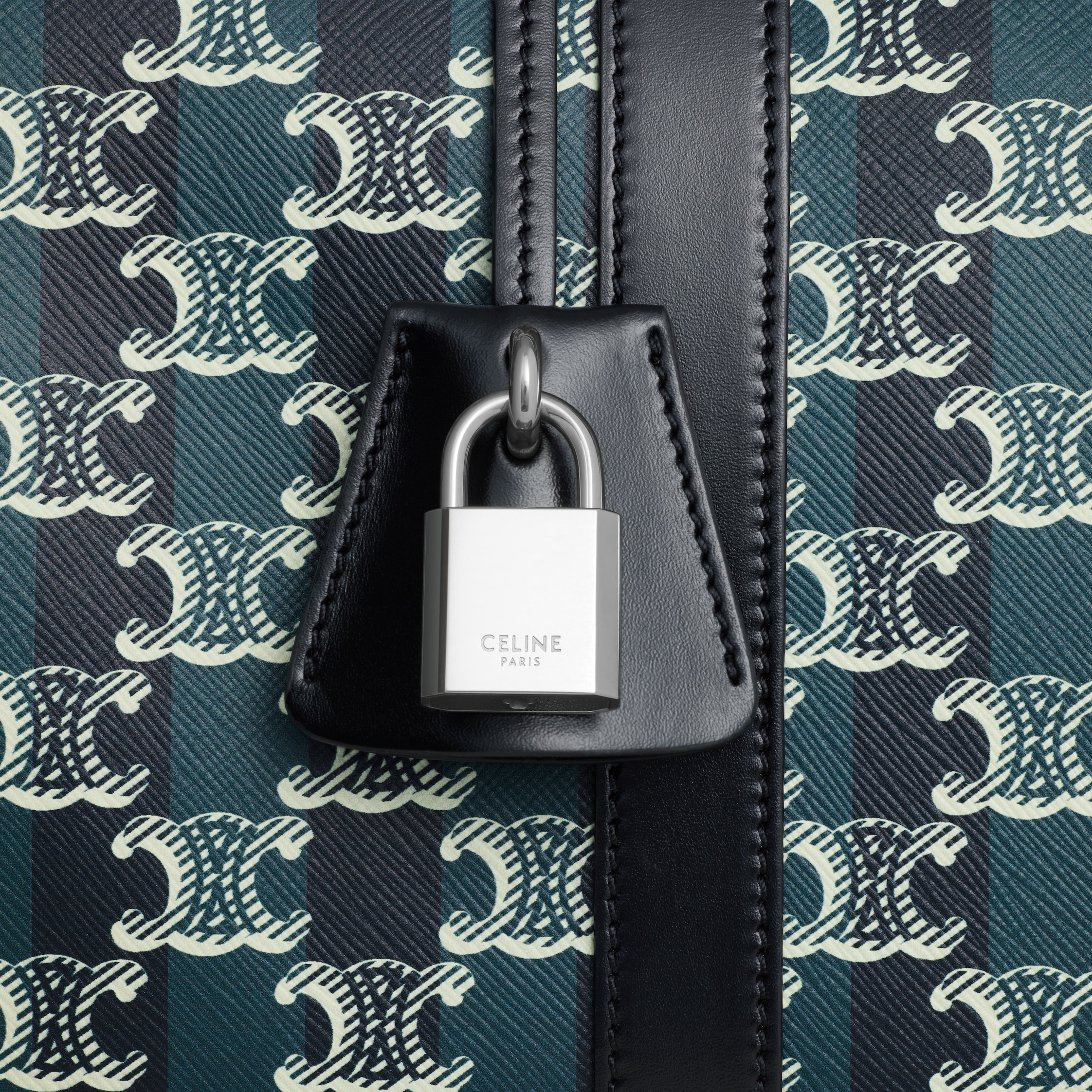 LARGE BOSTON IN STRIPED TRIOMPHE CANVAS AND CALFSKIN - 4